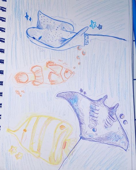 Colored pencil aquatic drawing Coloring Ocean, Aquatic Art, Bubble Fish, Bubble Drawing, Ocean Drawing, Sea Drawing, Crayon Drawings, Doodle Art Journals, Ocean Aesthetic