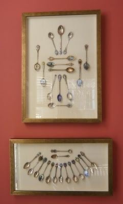 Spoon Collection Beautiful Ways to Display & Organize Collections Spoons And Forks, Spoon Art, Spoon Collection, Creation Deco, Vintage Silverware, Silver Spoons, Shadow Boxes, Displaying Collections, Decoration Table