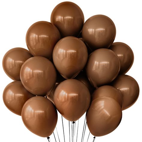 PRICES MAY VARY. LARGE SIZE | FANTASTIC BROWN BALLOONS : Presenting stunning Pack of 50 shiny brown balloons compartively bigger than the standard latex size. These latex brown ballons will add a shiny and dazzling to your party! Whether you want to create a luxurious feel, or you're after a fun and playful vibe, This brown balloon backdrop kit are the perfect choice. Enhance your graduation decorations with brown balloon kit! Perfect for birthdays, bachelorette parties, anniversaries, or any ce Brown And Gold Party Decor, Brown Theme Birthday Party, Brown Birthday Party Decorations, Brown Theme Party, Brown Party Decorations, Brown Birthday Party, Brown Balloons, Happy Birthday Decor, New Year's Party Decorations