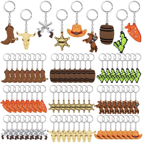 PRICES MAY VARY. Sufficient to Use: buy our products, and you will receive 18 pieces of western keychains for women with 9 different styles, 2 for each style, which are enough for your needs of daily use, decorating and sharing with others Reliable Material: the cowboy boots keychain and other styles of keychains are composed of quality silicone and metal material, no unpleasant smell and sturdy enough for a long time use, which are not easy to break or fade Western Theme Designs: the cowboy key Western Keychains, Cowboy Hat Keychain, Western Party Favors, Western Themed Party, Pinata Fillers, Western Theme Party, Birthday Bag, Cowboy Theme, Western Parties