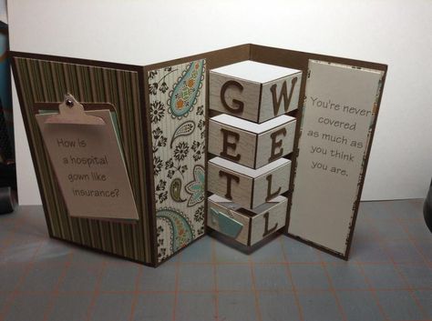 Funny get well card by stampgirl501 - Cards and Paper Crafts at Splitcoaststampers Make Birthday Cards, Feel Better Cards, Funny Get Well Cards, Shutter Cards, Funny Get Well, Tri Fold Cards, Card Folds, Awesome Sauce, Step Cards