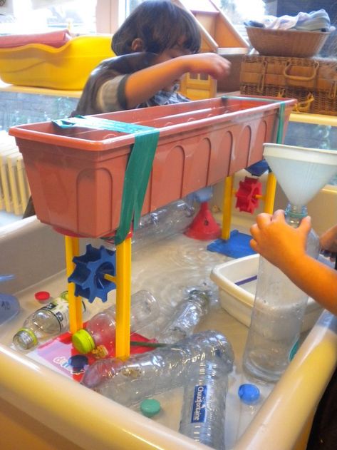 What a fabulous water table! Love the planter attached to the gears! Water Table Ideas | Water Play Kids Water Table, Messy Kids, Sand And Water Table, Water Tables, Water Tray, Sand Play, Tuff Tray, Water Day, Sensory Table