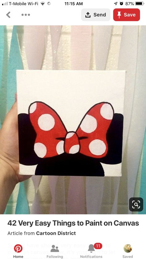 Easy Things To Paint On Canvases Disney, Painting Ideas Easy Simple Disney, Easy Canvas Painting Disney, Cute Small Canvas Paintings Easy Disney, Minnie Mouse Painting On Canvas Easy, Easy Things To Paint On Canvases, Easy Thing To Paint On Canvases, Princess Painting, Arts And Crafts For Teens