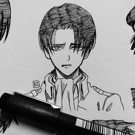 Japanese Sketch Art Anime, Anime Pen Art, Anime Pen Sketch, Levi Sketch, Drawing Corner, Most Popular Anime Characters, Pen Sketches, People Drawing, Ink Drawings