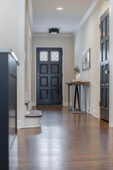 Modern Traditional Whole House Reveal - Jkath Design + Build Jkath Design, Removing A Wall, Modern Traditional Home, House Transformation, Reclaimed Wood Beams, Pantry Wall, All White Kitchen, White Subway Tile, Wood Beams