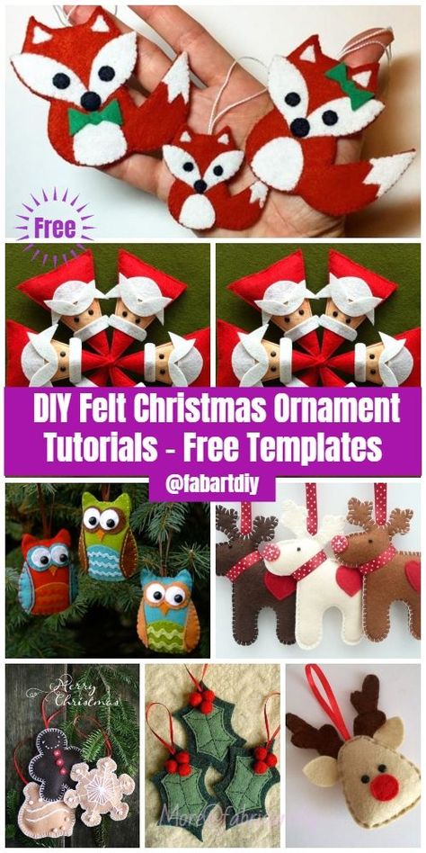 Diy Felt Christmas, Diy Felt Christmas Ornaments, Felt Ornaments Patterns, Christmas Sewing Projects, Felt Crafts Christmas, Christmas Felt, Felt Christmas Decorations, Crafts And Diy, Felt Christmas Tree