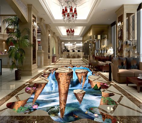 3d Epoxy Floor Designs, Wall Sticker Design, Marble Stairs, Waterproof Floor, Floor Murals, Koi Fish Pond, Floor Wallpaper, Floor Decal, Stair Risers