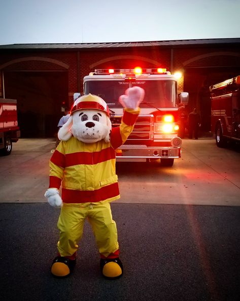 Sparky the Fire Dog ready to great trick-or-treaters (North Carolina) Sparky The Fire Dog, Female Firefighter Quotes, Fire Dog, Firefighter Quotes Funny, Steam Trains Uk, Firefighter Love, Firefighter Quotes, Courage Quotes, Appreciation Quotes