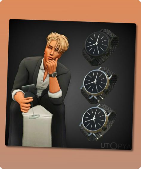 A Classic Analogue Watches For Men Author: UTOPYA_cc Learn more at: patreon.com #accessories #sims #sims4 #classic #sims4cc #gaming Watch Cc Sims 4, Sims 4 Cc Male Watch, Sims 4 Watches Cc, Sims 4 Men Jewelry Cc, Sims 4 Old Money Cc Male, Sims 4 Police Cc, Sims 4 Cc Male Accessories, Male Decor, Cc Accessories