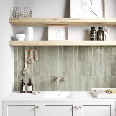 Handmade Tile Kitchen, Porcelain Subway Tile, Neutral Backsplash Kitchen, Furniture Color Schemes, Kitchen Splashback Tiles, Cheap Tiles, Subway Tiles Bathroom, Brick Paving, Apartment Makeover