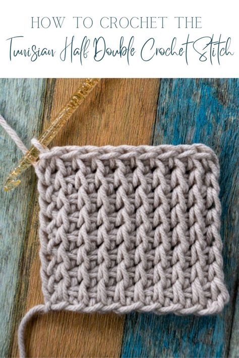 Learn to crochet the Tunisian Half Double Crochet stitch and transform your projects with this texture-rich stitch. This step-by-step video tutorial will guide you through the process, helping you create a plush, non-curling fabric. Regardless of your crochet experience, this stitch will soon become a favorite. Visit HeartHookHome.com now to start your Tunisian crochet journey! Hdc Crochet, Basket Weave Crochet, Crochet Waffle Stitch, Basketweave Stitch, Tunisian Crochet Stitches, Half Double Crochet Stitch, Crochet Washcloth, Your Crochet, Double Crochet Stitch