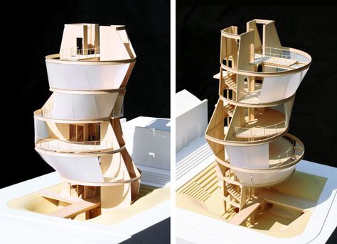 Parasite Architecture, Eric Owen Moss, Media Tower, Architecture Models, Paper Architecture, Maker Space, Building Model, Arch Model, Architectural Models