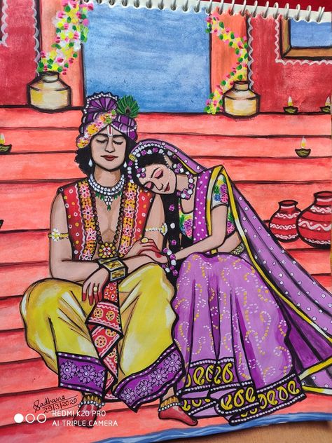 Modern Art Canvas Painting, Krishna Drawing, Radha Painting, Boho Art Drawings, Cool Pencil Drawings, Krishna Radha Painting, Krishna Radha, Easy Drawings Sketches, Cute Doodles Drawings