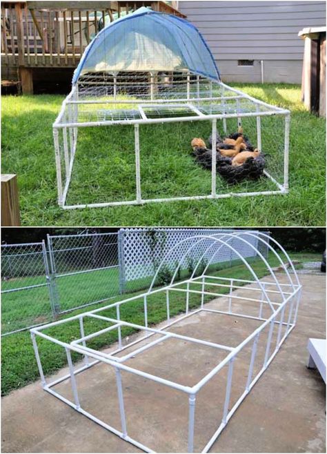 25 Free DIY Chicken Tractor Plans and Ideas to Build Pvc Chicken Tractor, Bunny Habitat, Diy Chicken Tractor, Chicken Tractor Plans, Chicken Coop Designs Diy, Chicken Fence, Easy Chicken Coop, Meat Birds, Portable Chicken Coop