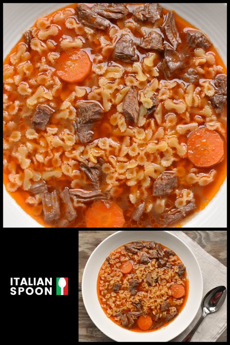 Italian Beef Soup Recipes, Italian Beef Soup, Pastina Pasta, Meals Pasta, Pastina Recipes, Tortellini In Brodo, Italian Soup Recipes, Italian Recipes Appetizers, Dessert Pasta