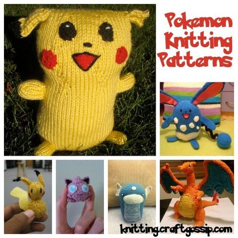 Pokemon Knitting, Pokeball Pattern, Pokemon Stuffed Animals, Neighborhood Park, Knitting Projects Free, Knitted Stuffed Animals, Pokemon Pattern, Pokemon Craft, Knitted Toys Free Patterns