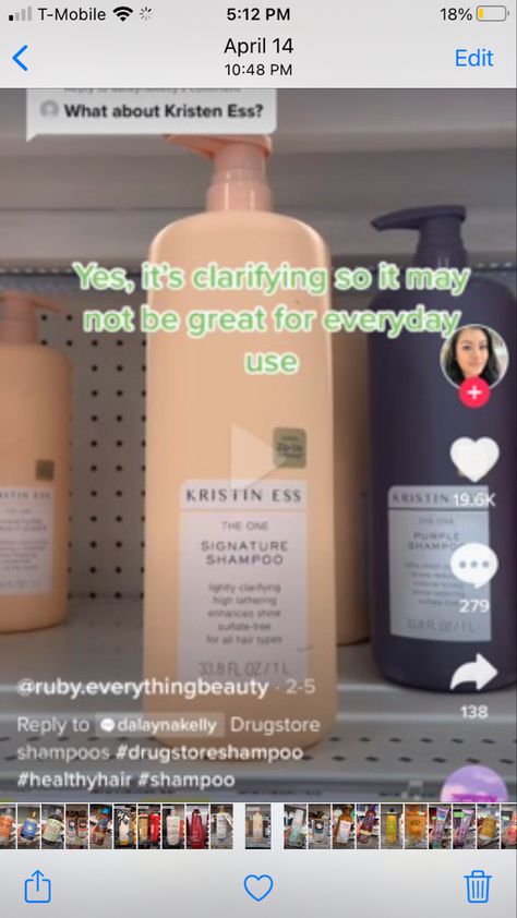 Kristen Ess, Drugstore Shampoo, Kristin Ess, Hygiene Routine, Purple Shampoo, Pretty Hairstyles, Healthy Hair, Hair Ideas, Shampoo Bottle