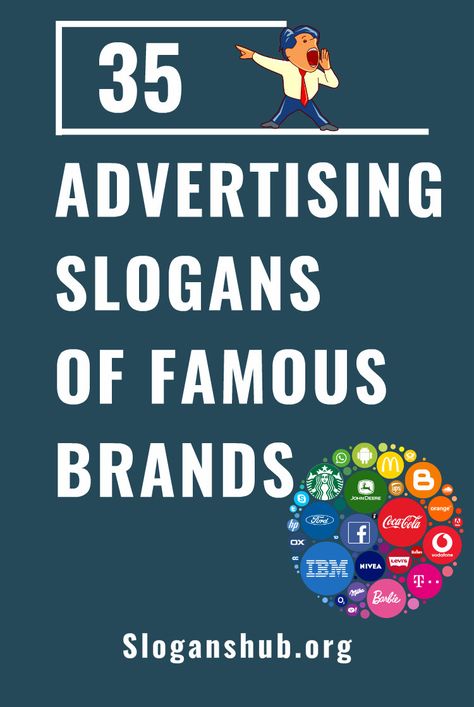 List of Advertising Slogans of famous Brands. Advertising your brand to a high level depends on a few important factors and one of which is the slogan/tagline you choose.  The most popular companies in the world have advertising slogans that are well known and instantly recognizable.  Let’s take a look at the top 50 and how they make an impact. Is your favorite on the list? #slogans #taglines #advertising #advertisingslogans Famous Advertisements, Ad Copywriting, Brand Taglines, Gym Slogans, Brands Advertising, Famous Ads, Sports Slogans, Funny Advertising, Famous Slogans