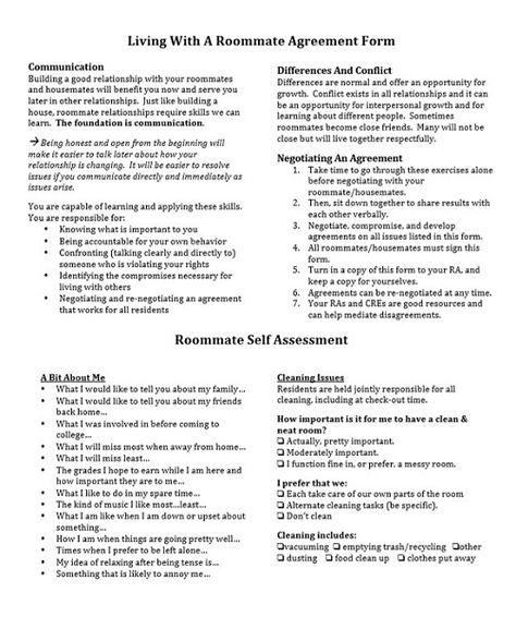 Roommate Checklist, Roomate Contracts, Housemate Rules, Roommate Boundaries, House Rules For Roommates, Roommate Organization, Roommate Rules, Roommate Contract, Roommate Agreement Template