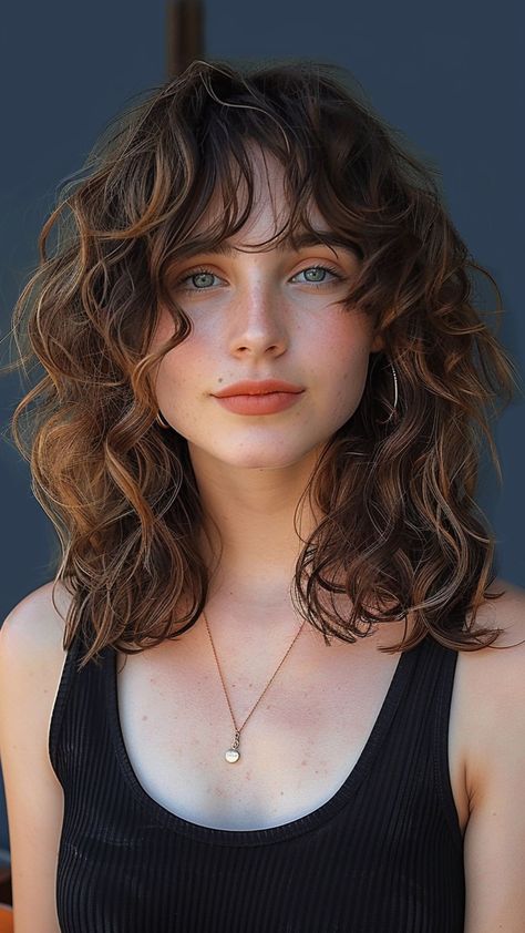 25 Layered Hairstyles You Can't Miss Trying in 2024 Wavy Layered Hair Medium, Layered Curly Haircuts, Wavy Layered Hair, Layered Shag, Short Layered Bob, Loose Curly Hair, Shag Cut, Cool Hairstyles For Girls, Textured Layers