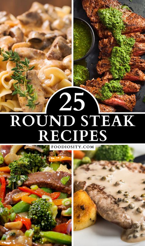 Dive into the delicious world of round steak with 25 easy and tasty recipes! From classic comfort dishes like beef stew and steak fajitas to innovative stir-fries and casseroles, these recipes are perfect for making the most of this versatile cut. Click now to explore a variety of flavors and cooking methods that will turn your round steak into a mouthwatering meal. #RoundSteakRecipes Beef Round Steak Recipes, Best Fajita Recipe, Steak And Green Beans, Beef Fajita Recipe, Beef Round Steak, Round Steak Recipes, Cut Recipe, Beef Round, Beef Fajitas