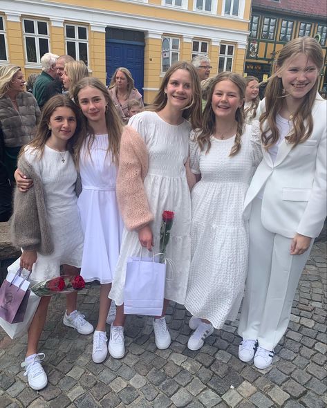 Confirmation Outfit, Scandi Living, Photo Ideas, Lab Coat, Bridesmaid Dresses, Wedding Dress, Crochet, Dresses, Quick Saves