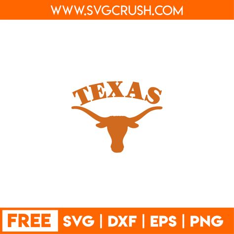 Longhorn Svg Free, Texas Svg Free, Longhorn Svg, Cricket Joy, Texas Longhorns Logo, Texas Logo, Long Horns, Longhorns Football, Cricut Svg Files Free