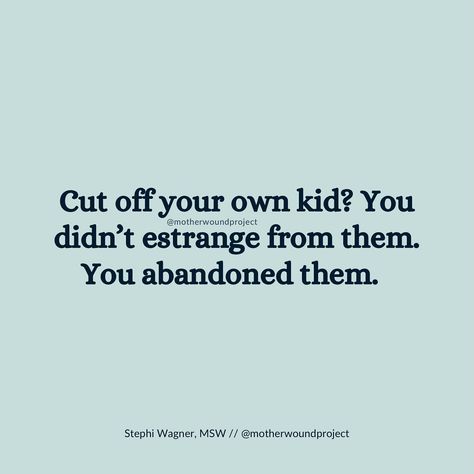 Let’s stop lumping parents who abandon their children in with children who estrange from their parents. One group made a commitment. The other did not. Big difference. Parents Abandonment Quotes, Bad Co Parenting Quotes, Abandonment Issues Quotes Mothers, Mom Abandonment Quotes, Family Abandonment Quotes, Mother Abandonment Quotes, Absent Parents, Abandonment Quotes, Deadbeat Moms