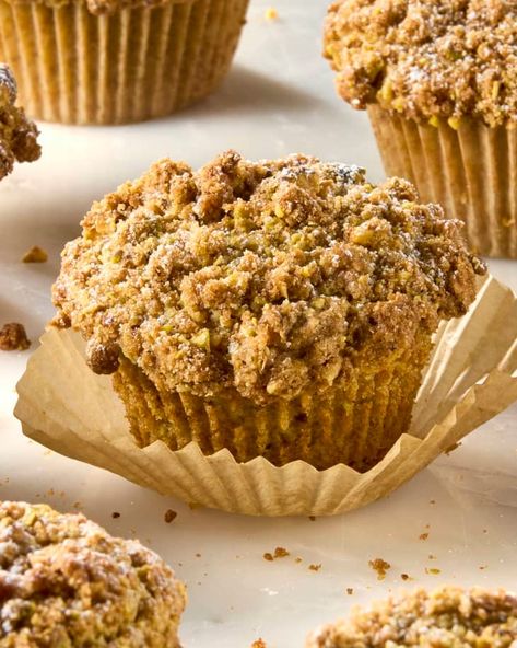 Pistachio Crunch Muffins Recipe | The Kitchn Pistachio Crunch, Pistachio Muffin, Pistachio Muffins Recipe, Savory Cupcakes, Pistachio Muffins, Savory Muffins Recipes, American Dessert, Breaking Fast, Spring Breakfast