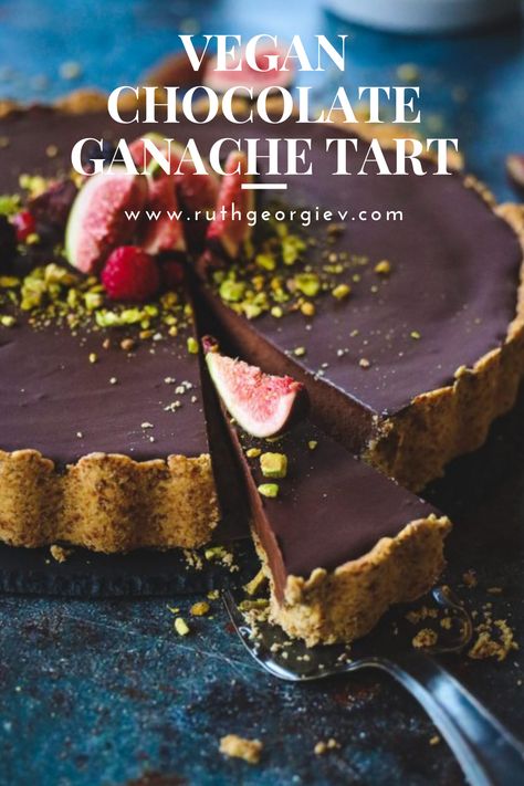 Dairy Free Chocolate Tart, Vegan Chocolate Tart Recipe, Vegan Chocolate Torte, Vegan Fruit Tart Recipe, Vegan Fancy Dessert, Fancy Gluten Free Desserts, Gluten Free Chocolate Tart, Gluten Free Tart Recipe, Gluten Free Vegan Dessert