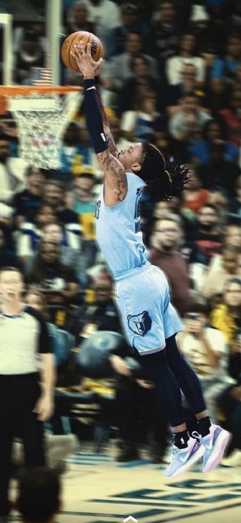 Ja Morant Aesthetic, Ja Morant Wallpaper Iphone, Ja Morant Dunk, Ja Morant Wallpaper, Lebron James Michael Jordan, Ja Morant Style, Basketball Moves, Nba Fashion, Basketball Is Life