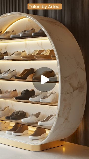 Arteo Luxury on Instagram: "Luxurious Shoe Cabinet.

This stunning shoe cabinet transforms an everyday necessity into an artful display of elegance. With its sophisticated curves and soft lighting, it turns organizing footwear into a luxurious experience. The sleek design, paired with rich materials, elevates the space and offers a perfect balance between function and beauty. Every pair finds its rightful place on the carefully crafted shelves, highlighting their uniqueness. This shoe cabinet is not just storage, but a statement piece that adds a touch of class to any room, making it a true testament to refined living.

#shoecabinet #luxuryshoecabinets #cabinet #luxurycabinets #outdoors #luxuryexterior #exteriors #exterior #luxuryexteriordesign #exteriordesign #luxuryjnteriors #interiors # Outdoor Shoe Cabinet, Luxury Exterior Design, Luxury Exterior, Stunning Shoes, Shoe Cabinet, Outdoor Shoes, The Space, Soft Lighting, Luxury Shoes