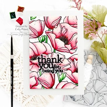 Caly Person – Create & Inspire Poppies Background, Tim Holtz Crafts, Subtle Background, Spectrum Noir Markers, Copic Sketch Markers, Copic Sketch, Mini Craft, Floral Craft, Sketch Markers