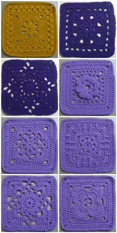 Granny Square Pattern Free, Crocheted Squares, Crochet Squares Afghan, Granny Square Crochet Patterns Free, Crochet Blocks, Crochet Square Patterns, Granny Squares Pattern, Granny Square Crochet Pattern, Square Patterns