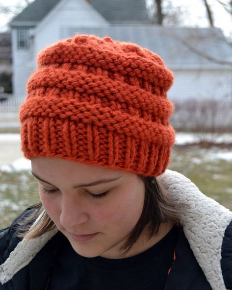 Knit Chunky Beanie Hat, BOXCAR Hand Knit in PUMPKIN Orange, bulky oversized soft ribbed banded warm Woolen Caps Woman, Alpaca Hat, Chunky Knit Beanie, Knitted Cowl Scarves, Woolen Cap, Scarf And Hat, Chunky Beanie, Woolen Hat, Wooly Hats