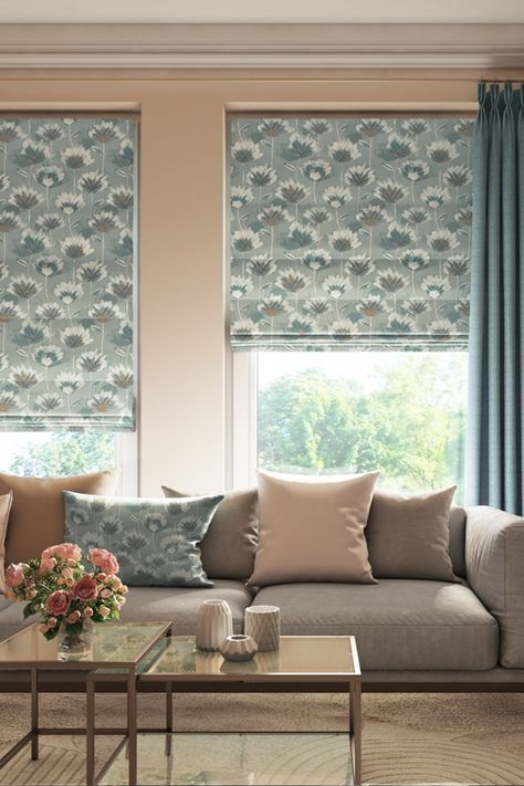 Popular Window Coverings, Curtain Alternatives, Beautiful Blinds, Pergola Curtains, Curtains And Blinds, House Blinds, Dusky Blue, Neutral Interiors, Blinds Direct