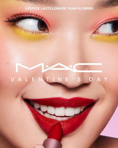 MAC Valentine's Day 2023 (MAC Cosmetics) Lips Poster, Lipstick Ad, Jason Kim, 2023 Photo, Catalog Cover, Valentines Flowers, Aesthetic Ideas, Music Album Cover, Long Lasting Lipstick