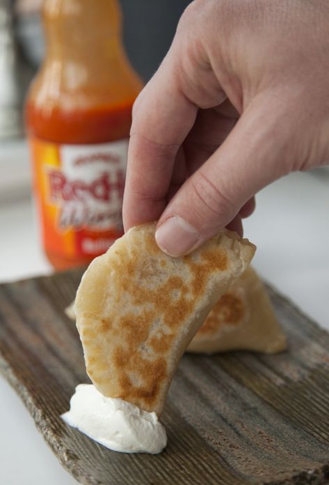 Urban Cookery: Buffalo Chicken Pierogies Buffalo Chicken Perogies, Buffalo Chicken Pierogies, Pierogi Filling, Chicken Buffalo, Perogies Recipe, Pierogi Recipe, Polish Food, Appetizer Ideas, Buffalo Chicken Dip