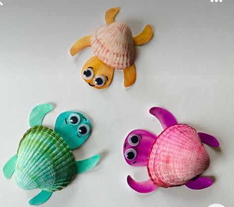 Sea Activities, Toddler Arts And Crafts, Preschool Arts And Crafts, Sea Crafts, Diy Crafts For Kids Easy, Classroom Crafts, Toddler Art, Camping Crafts, Seashell Crafts