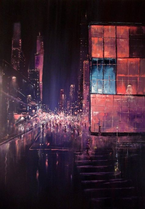 Cyberpunk Painting, Synthwave Art, Neon City, Vaporwave Art, Abstract City, Oil Painting Texture, City Painting, Sunflower Painting, Autumn Painting