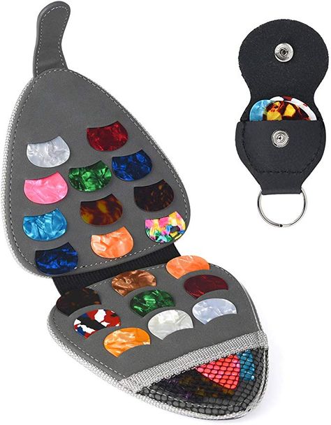 Amazon.com: PlasMaller Guitar Pick Holder Case Bag with 24pcs Acoustic Electric Guitar Colorful Picks 0.46mm/ 0.71mm/ 0.96mm + Little Picks Holder Set: Musical Instruments Guitar Pick Holder, Guitar Fingers, Black Lanyard, Pick Holder, Guitar Picks, Acoustic Electric Guitar, Creative Hobbies, Cool Guitar, Storage Pouch