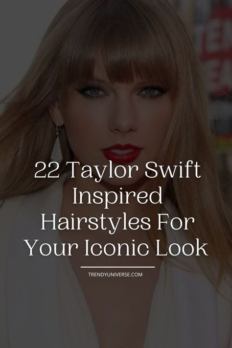 Whether you are a Swiftie or not, you have probably noticed her interesting hairstyles that suit any occasion. I’m sure you need to feel inspired while the Eras tour is in full swing.

No matter what type of hair you have – straight or curly, long or short – and whether you like to wear a ponytail or bun, there is definitely a hairstyle out there for everyone to help unleash their inner Taylor. Reputation Taylor Swift Hair, 22 Taylor Swift, Interesting Hairstyles, Iconic Hair, Inspired Hairstyles, 22 Taylor, Taylor Swift 22, Taylor Swift Inspired, Taylor Swift Hair