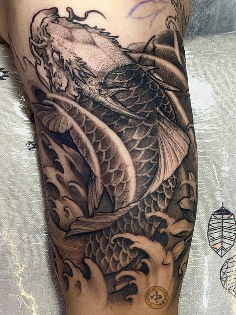 Coy Fish Tattoo Men, Koi Fish Leg Sleeve, Koi Fish Tattoo Men, Koifish Japanese Tattoo, Koi Fish Forearm Tattoo, Koi Fish Sleeve Tattoo, Coy Fish Tattoos, Gray Tattoo, Coy Fish