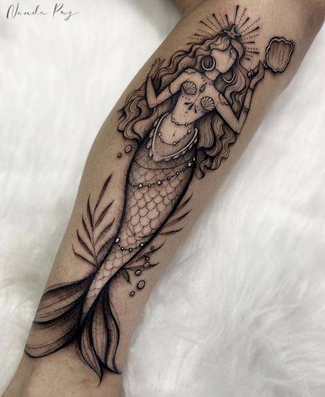 Traditional Mermaid Tattoos, Little Mermaid Tattoo, Anatomical Heart Art, Lower Arm Tattoos, J Tattoo, Foot Tattoos For Women, Mermaid Tattoo, Mermaid Tattoos, Arm Tattoos For Women