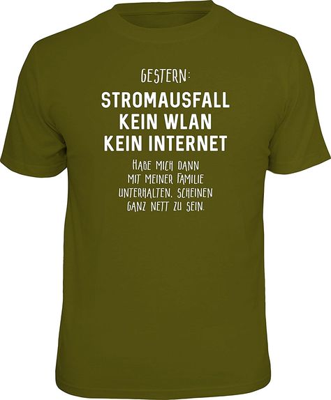 Original RAHMENLOS® T-Shirt für den Nerd: Stromausfall! Kein WLAN… Größe M, Nr.6131: Amazon.de: Bekleidung Diy Dye, Nerd Shirts, App Logo, Statement Shirt, Cute Quotes, Funny Shirts, Cool T Shirts, Cool Shirts, Screen Printing