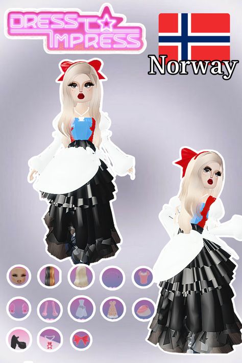 • 🏵️ • - #fyp #dti #dresstoimpress #dress #to #impress #roblox #dtiideas #aesthetic #outfitideas #dresstoimpressideas #idea #board #pin #robloxpin #robloxdti #robloxdresstoimpress Culture Dress To Impress, Your Culture Dress To Impress, Norway Culture, Game Outfit, Dti Fits, Board Pin, Toca Life, Idea Board, First Language