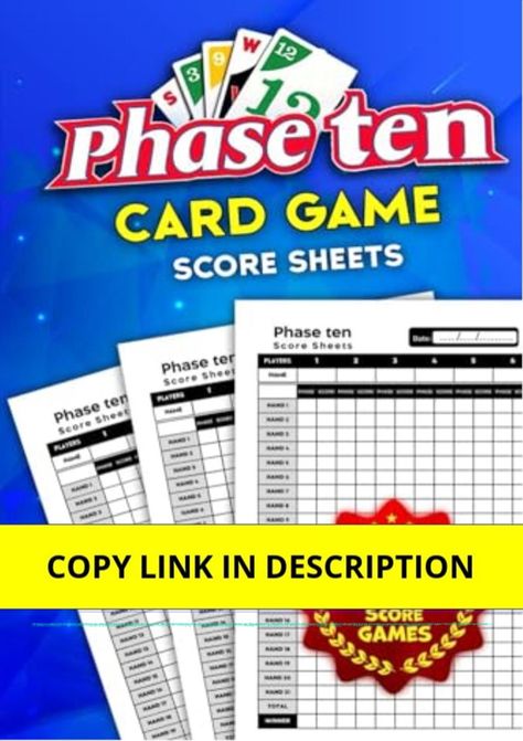 Download Phase 10 Score Sheets: Phase 10 Game Score Pads for Scorekeeping - Phase 10 Score Cards With Size 6 x 9 Inches Paperback â€“ November 20, 2023 Phase 10 Score Sheet, Playing Card Games, Game Download Free, Ppt Presentation, Typing Games, Slide Show, Computer Network, Nintendo Ds, Android Games