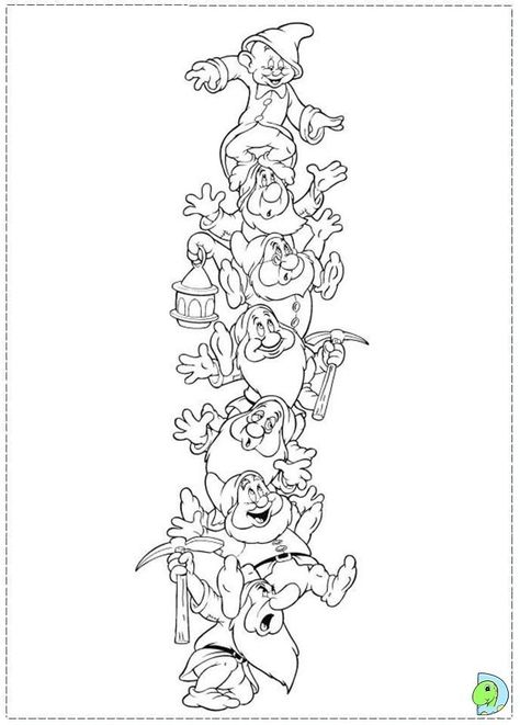 Seven Dwarves Snow White Coloring Pages, Disney Sleeve, Snow White Seven Dwarfs, Disney Princess Snow White, Disneyland Pictures, Sette Nani, The Seven Dwarfs, Disney Colors, Seven Dwarfs