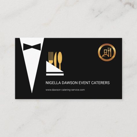 Catering Visiting Cards Design, Catering Business Logo, Classic Business Card, Catering Business Cards, Catering Logo, Restaurant Business Cards, Wine Packaging Design, Buisness Cards, Name Card Design