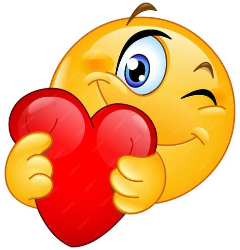 Premium Vector | Winking Emoji Emoticon Hugging a Red Heart Showing Love and Care Flying Kiss Emoji, Love Smiley Emoji, Emoji Man Love, Kissy Emoji, Hug Emoticon, Wink Emoji, Emoji Man, Winking Emoji, Emoticon Love